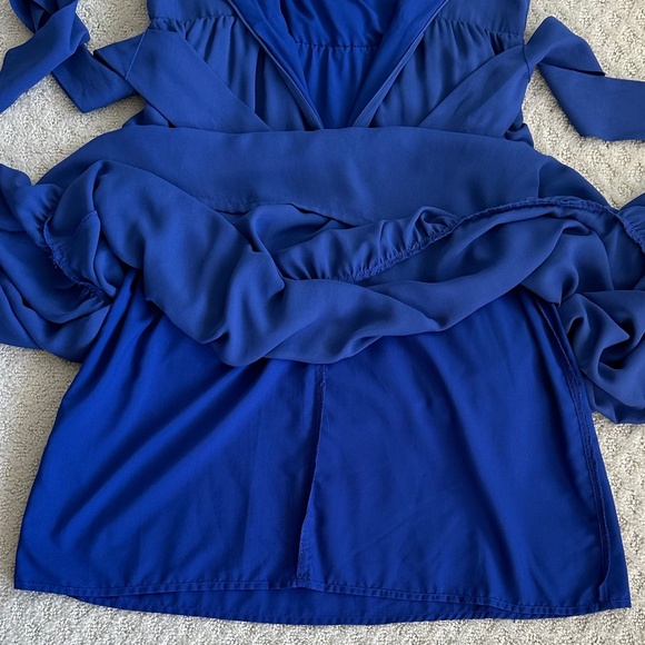 J. McLaughlin Blue Lavinia Tiered Maxi Dress Size 4 Wedding Resortwear Classic - Picture 10 of 14